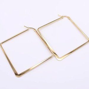 18K gold plated square hoop earrings